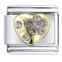 Italian Charms - june birthstone golden heart italian charm Image.