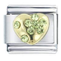 Italian Charms - august nirthstone golden heart italian charm Image.