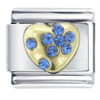 Italian Charms - september birthstone golden heart italian charm Image.