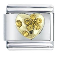 Italian Charms - november birthstone golden heart italian charm Image.