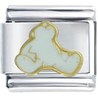 Italian Charms - polar bear white italian charm Image.