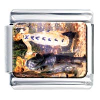 Italian Charms - renoir art the swing photo italian charm Image.