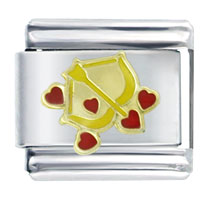 Italian Charms - cupid's bow and hearts italian charm Image.