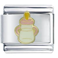 Italian Charms - white baby bottle italian charm Image.