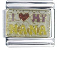 Italian Charms - gold plated i heart my nana italian charm Image.