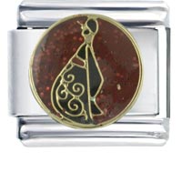 Italian Charms - kimono girl red italian charm Image.