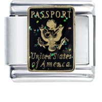Italian Charms - american passport italian charm Image.