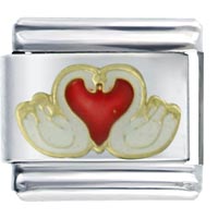 Italian Charms - swans heart italian charm Image.