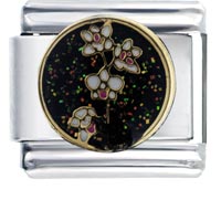 Italian Charms - white orchids italian charm Image.