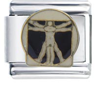 Italian Charms - da vinci's vitruvian man italian charm Image.