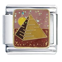 Italian Charms - wonder of the world pyramids italian charm Image.