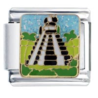 Italian Charms - wonder of world hanging gardens italian charm Image.