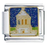 Italian Charms - wonder of the world mausoleum italian charm Image.