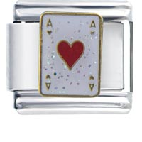 Italian Charms - ace of hearts italian charm Image.