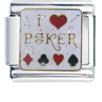 Italian Charms - i heart poker italian charm Image.