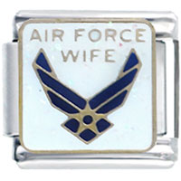 Italian Charms - air force wife logo italian charm Image.