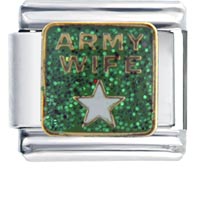 Italian Charms - army wife italian charm Image.