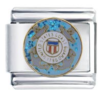 Italian Charms - united states coast guard blue italian charm Image.