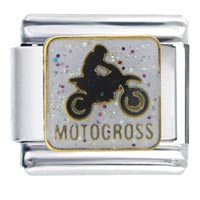 Italian Charms - motocross italian charm Image.
