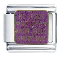 Italian Charms - no jesus no love italian charm Image.