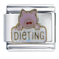 Italian Charms - dieting pig italian charm Image.