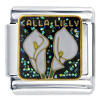Italian Charms - white calla lily white italian charm Image.
