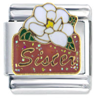 Italian Charms - sister flower italian charm Image.