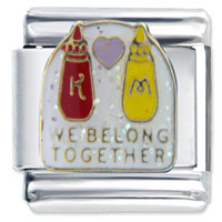 Italian Charms - ketchup and mustard love italian charm Image.
