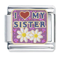 Italian Charms - gold plated i heart my sister italian charm Image.