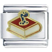 Italian Charms - blue bookworm italian charm Image.