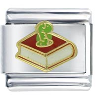 Italian Charms - green bookworm italian charm Image.