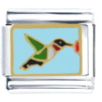 Italian Charms - hummingbird flying italian charm Image.