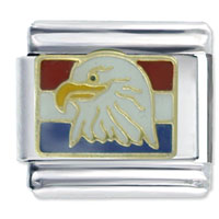 Italian Charms - patriotic eagle italian charm Image.