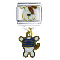 Italian Charms - standing dog dangle italian charm Image.