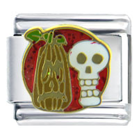 Italian Charms - pumpkin and skull italian charm Image.