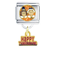 Italian Charms - happy thanksgiving dangle italian charm Image.