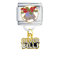 Italian Charms - silver bells dangle italian charm Image.