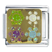 Italian Charms - four flakes of snow italian charm Image.