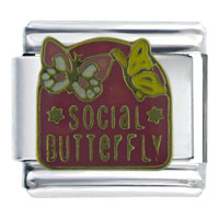 Italian Charms - social butterfly italian charm Image.
