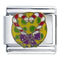 Italian Charms - candy cane heart italian charm Image.