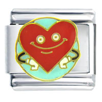 Italian Charms - smiley heart italian charm Image.