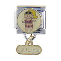 Italian Charms - california girl dangle italian charm Image.