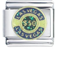 Italian Charms - las vegas $50 chip italian charm Image.