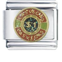 Italian Charms - las vegas $1 chip red italian charm Image.