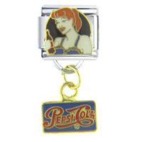 Italian Charms - pepsi cola girl licensed italian charm Image.