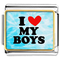 Italian Charms - i heart my boys photo italian charm Image.