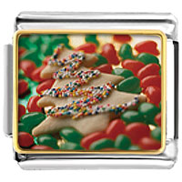 Italian Charms - christmas tree cookie and candy photo italian charm Image.