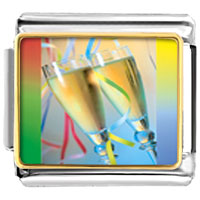 Italian Charms - champagne party photo italian charm Image.