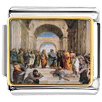 Italian Charms - raphael's school of athens photo italian charm Image.