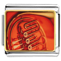 Italian Charms - french horn photo italian charm Image.